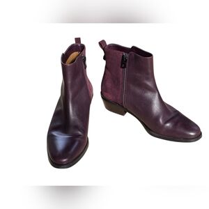 COACH Carmen Leather & Suede Bootie In Oxblood Size 5.5B